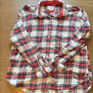 American Eagle Outfitters Red and White Plaid Shirt